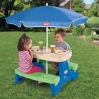 Little Tikes Easy Store Kids Picnic Table With Umbrella Kids Outdoor Furniture