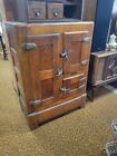 Icebox Ash   Oak 1900 s Antique Signed Ashwood By Ranney Refrigerator  Mi
