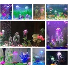 3pc Aquarium Jellyfish Decor Floating Silicone Ornaments Blue Pink Green Tank