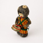 Vintage Alps Japan Wind-up Marching Drummer Bear Tin Toy   1950s 60s