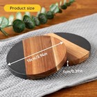 Marble Acacia Wood Drinks Coasters Set Of 4  Modern Rustic Wooden Black