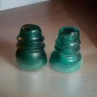 Antique Hemingray Blue aqua Glass Insulator No 40   No 42 lot Of 2 