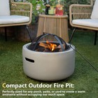 Barton Mgo Concrete 18  Round Charcoal Wood Burning Firepit  Grate  Bbq Grill