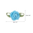 50pcs Lake Blue Ribbon Roses 5 8 x1-3 16  Mini Roses For Craft Artificial Flower