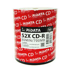 100 Ridata Cd-r 52x 700mb 80min Branded Silver Logo Blank Media Recordable Disc