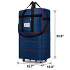 Blue 42  Expandable Rolling Duffle Luggage Bag Wheeled Foldable Case