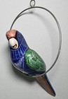 Vintage Tropical Parrot Terracotta Clay Wall Hang Hand Painted Decor Display