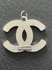    chanel Zipper Pull charm Turquoise Rhinestones On Silver 25mm    
