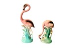 Vintage Pair Ceramic Lefton Pink Flamingo Figurines Mcm Excellent Condition