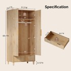Armoire Wardrobe Closet Wooden Bedroom Armoire Storage Cabinet W  Shelf Natural
