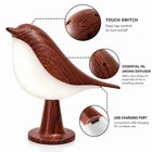 Small Bird Table Lamp  Cordless Bedside Lamps  Battery Operated Lamp With 3 Red