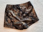Gk Elite Shorts Leotard Black Copper Snake Print Gymnastics Bar Mini Cheer  Axs