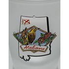 Alabama Souvenir Shot Glass Frosted Glass State Bird State Flower