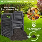 80 Gallon Large Compost Bin Bpa Free Outdoor Composting Tumbler For Garden Black