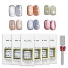 Cat Eye Gel Nail Polish Set 6 Pcs Glitter Grape Cat Eye Gel Polish With Magnetic