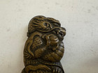 Antique Japanese Meiji Brass Dragon Design Match Safe   Vesta Case
