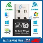 Wireless Lan Usb Pc Wifi Adapter Network 802 11ac 1200mbps Dual Band 2 4g   5g