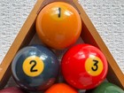 Vintage 2-1 4  Bakelite Pool Balls Set Of 15   No Cue Ball - Includes Two Racks