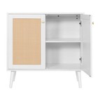 Small White Buffet Modern Storage Cabinet With Doors And Shelves For Living Room