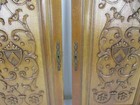 Pair  Hand Carved Wooden  Door Panels Reclaimed Architectural Medieval Style Flo