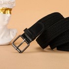 Men s Woven Elastic Stretch Belt Casual Golf Belt Adjustable Gunmetal Buckle