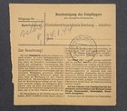 Wwii Nazi German 1944 Parcel Package Card Adolf Hitler Stamp Bettborn To Roding
