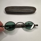 Antique 1830s Green-tinted Spectacles   Early 19th Century Hinged Frame Glasses
