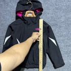 The North Face Hyvent Rain Jacket Girls Size S 7 8 Black Pink Hooded Windbreaker