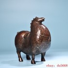 6 8 old China Ancient Bronze Gilt Dynasty Royal Court Horse Statue