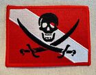 Scuba Diving Pirate Flag Patch Jolly Roger Embroidered Iron-on Diver Down Skull