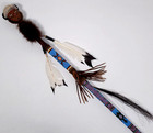 Vintage Native American Ceremonial Beaded Lance Spear 58  Indian Coup Staff
