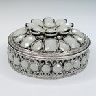 Cynthia Rowley Round Decorative Magnetic Lidded Jewelry trinket Box 4    X 4    X 2   