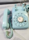 Vtg Bell System Western Elec Blue Rotary Modular Desk Phone   Tested Works Well 