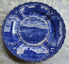 Antique Flow Blue Staffordshire Atlantic City New Jersey Souvenir Plate