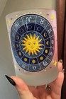 Vintage Culver Celestial Zodiac Sun Astrology Glass Candle Holder Cup Decor