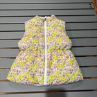 Jacadi Paris Liberty Reversible Puffer Vest Kids Girls 5a Multi Floral Full Zip