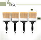 Bates- Paint Brushes  4-inch  4 Pack  Flat Brushes For Walls  Black