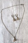 925 Sterling Silver Plated Teardop Necklace And Earrings Set
