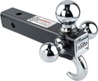 64180 Trailer Receiver Hitch Triple Ball Mount Hook  Chrome Balls  2 Receiver