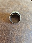 Vintage Mid Century Mens Sz 10 Theater Art Ring Gold Tone Stone Inlay