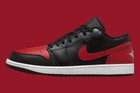 Nike Air Jordan 1 Low Bred Black Red White 553558-067 Men s Or Gs Shoes New
