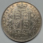 1878 Great Britain 1 2 Crown Uk Silver - Excellent Condition - Coin  c-020