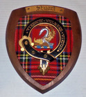 Scottish Coat Of Arms Stuart Display Shield Plaque Crest Tartan Wood 8 5  X 7 