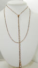 Antique Gold Filled 48  Pocket Watch Slide Chain Necklace Crescent Moon Slide