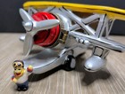 Vintage     Yellow Airplane     Porcelain Hinged Trinket Box With Pilot jumper