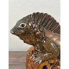 Sergio Bustamante Ceramic And Brass Scaled Lizard Iguana Sculpture 13   