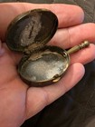 Antique Women   s Brass Pill Snuff Box  g 