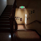 Led Exit And Emergency Light Combo  2-head Fixture With Green Letters  High Outp