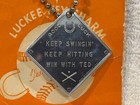 Vintage rare 1950 s Ted Williams Sport Stars Luckee Key Charm  Boston Red Sox  