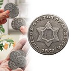 1853 Three Cent Silver Piece  Nice Choice Bu Silver